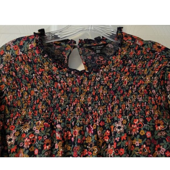 Lucky Brand Long Sleeve BLOUSE blue gold red Top M - Picture 4 of 6